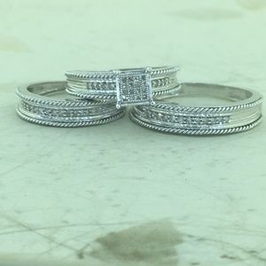 His & Her 10K W Gold Diamond Engagement Bridal Set